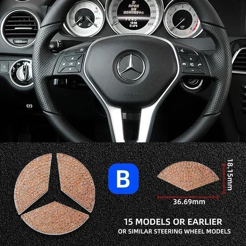 cftxga1 2025 Hot Car Steering Wheel Emblem Sticker Diamond Accessories For Mercedes Benz AMG W205 W211 W212 W213 X253 W166 W167 W117 W24