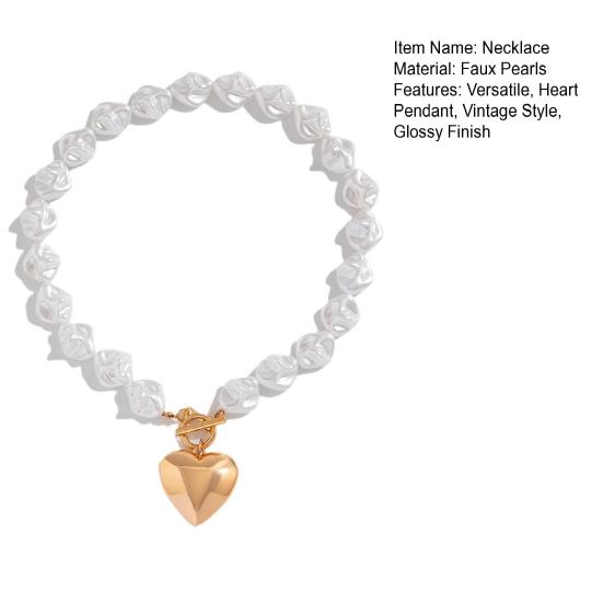 Ожерелье с подвеской в виде сердца, ожерелье на ключицу из неправильных искусственных жемчужин, браслет, массивное ожерелье-чокер, романтическое украшение, подарок для нее