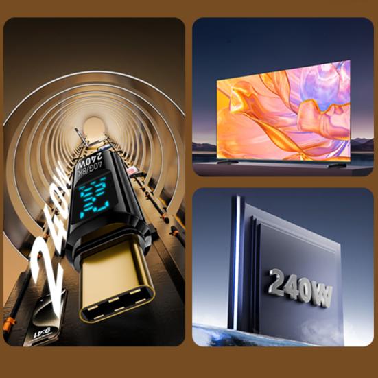 Адаптер для зарядки Type-C 240 Вт, передача данных 40 Гбит/с, разъем «мама-папа» PD 3.1