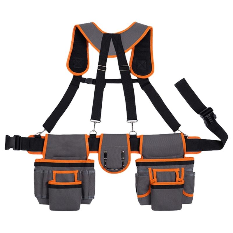 Adjustable Work Belt With Magnetic Storage Compartment For Gardening And Electrical Maintenance Tool Organization Pouch