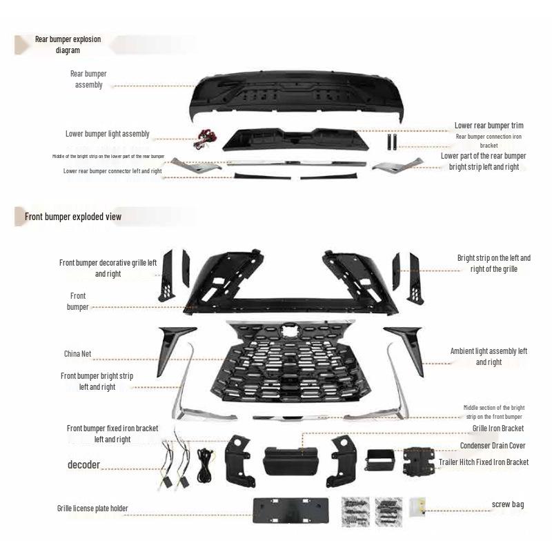Toyota Sienna Myth Edition Upgrade Kit (2021-2024): Body Kits with Front & Rear Bumpers and Grille.