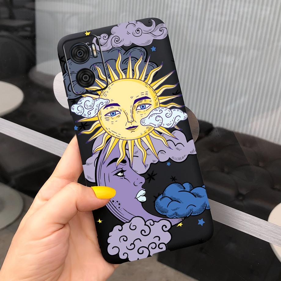 For Motorola Moto E22 Moto E22i Case Soft Matter Black Silicone Back Cover For MotoE22 E 22 Coques Cartoon Cute Fundas For Child
