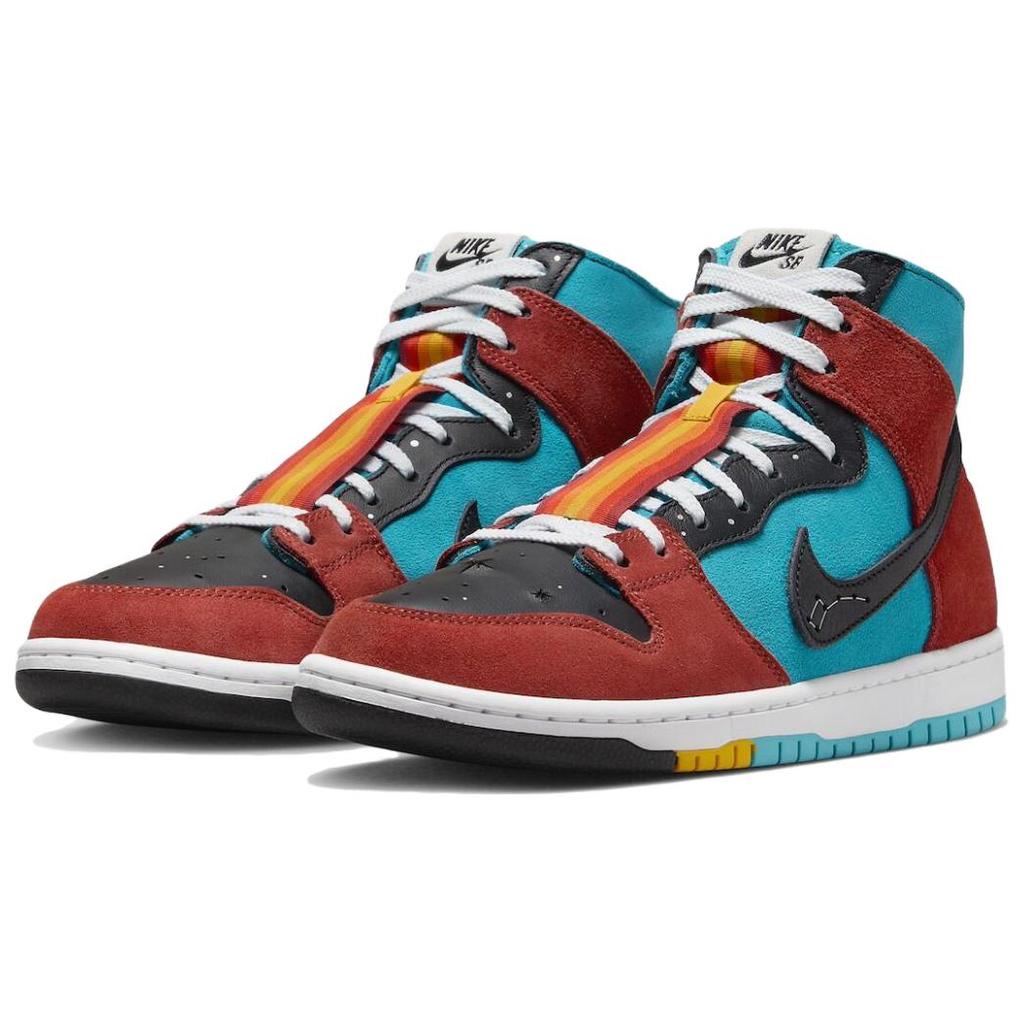 Diorr Greenwood x Nike Dunk High SB Navajo Arts Унисекс Кроссовки Разноцветные Бирюзово-синие Черные FQ1775-400