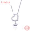Линдон Стерлингового Серебра 925 Классическое Женское Ожерелье Кулон Циркон Модный Подарок
