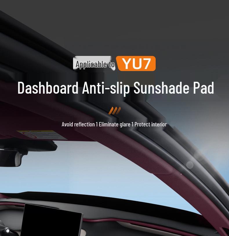Xiaomi YU7 Dashboard Sunshade: Anti-Glare, Light-Blocking Mat for Center Console Protection.