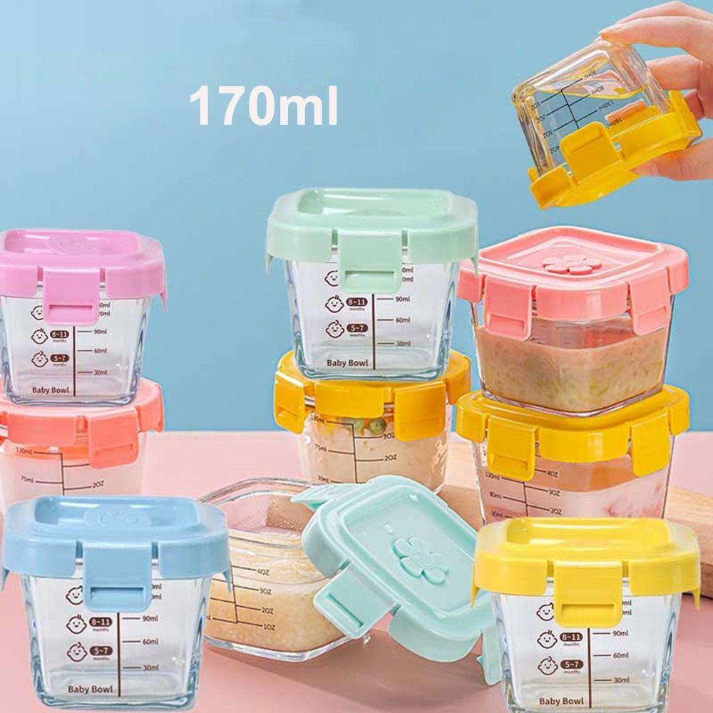Frozen Baby Food Glass Cup 170ml Baby Food Storage Jar Simple Food Storage Box  Little Ones