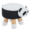 Children's Black and White Panda Pouffe On Wooden Legs Furnitex