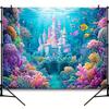 1 Graham style polyester underwater world banner with sea castle and mermaid party decorations featuring marine creatures