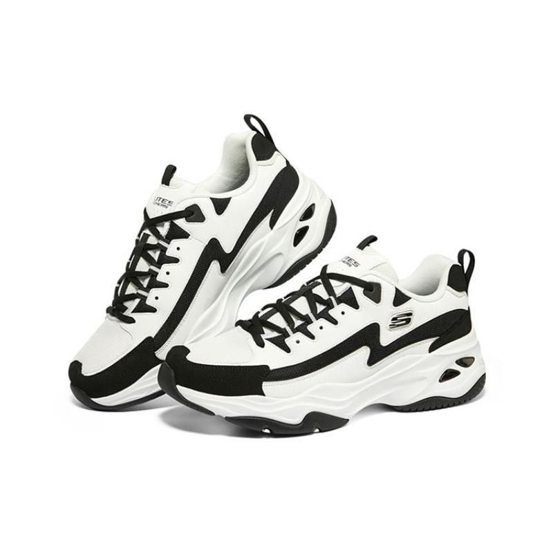 Skechers D'LITES 4.0 Men Low Top Dad Shoes Black White 894098-BKW