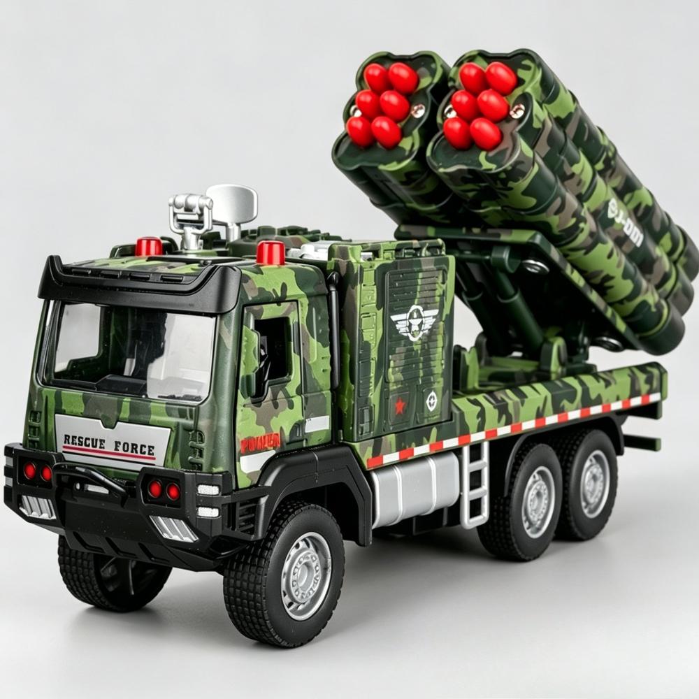 1:Модель Автомобиля-Ракетной Установки Масштаба 1:32 Игрушка Движущиеся Части Двери Открываются Сплав Военные Машины Модели Игрушки Настольное Украшение