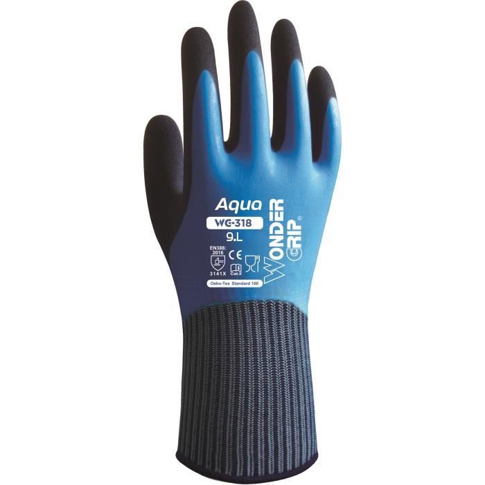 Work Gloves - WONDER GRIP - AQUA-11 WG-318 - Waterproof - Unmatched Grip - Comfortable