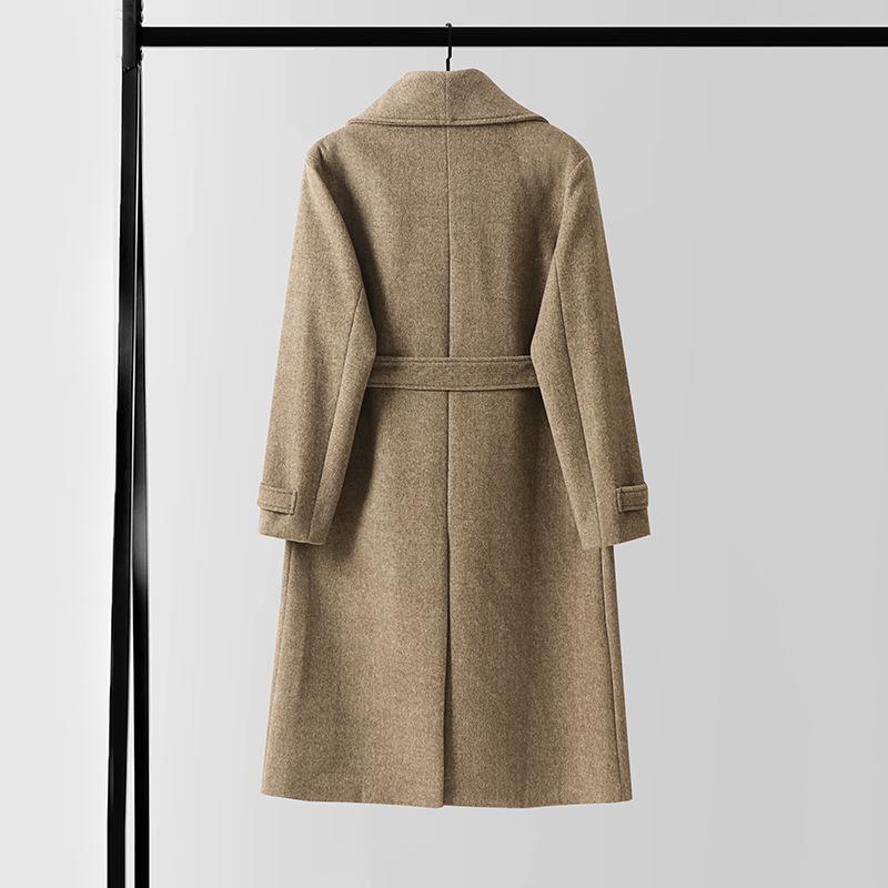 Мужской роскошный кашемировый длинный пальто - Большого размера, Свободный крой, С отворотами