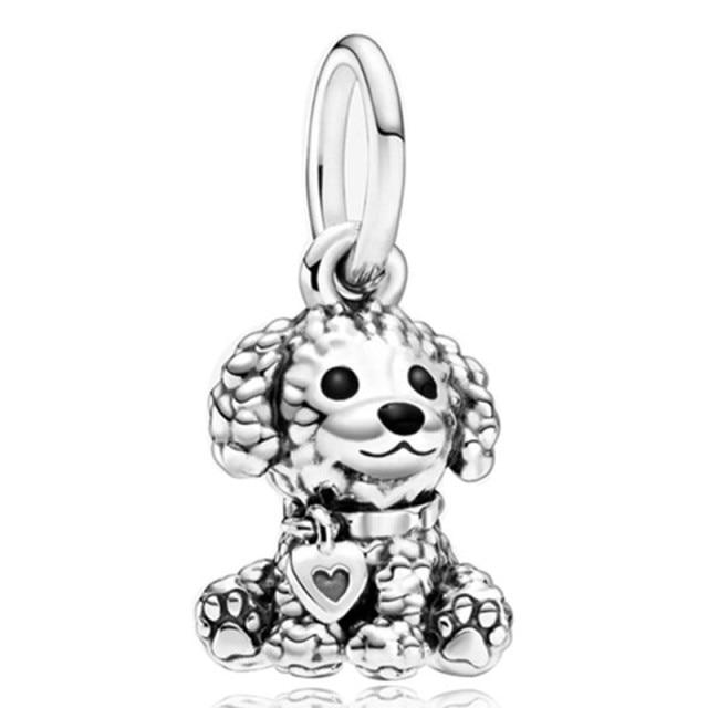 Silver Animal Cat Panda Rabbit Rabbit Lion Owl Unicorn Horse Jewelry Pendant Bracelet DIY Fit Original Bracelet