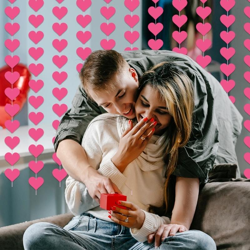 6/8 Штук Украшение Сердце Любви День Святого Валентина Сердечные Подвесные Ленты Для Украшения Дня Святого Валентина И Свадьбы