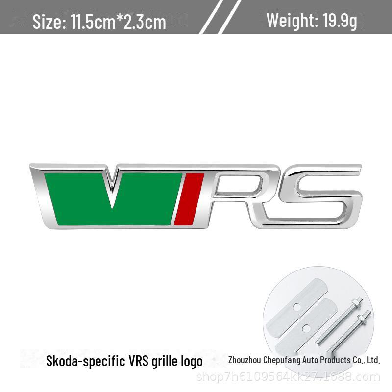 Compatible with Volkswagen Skoda Octavia/Fabia RS: VRS Grille/Fender/Metal Tail Logo and Body Sticker