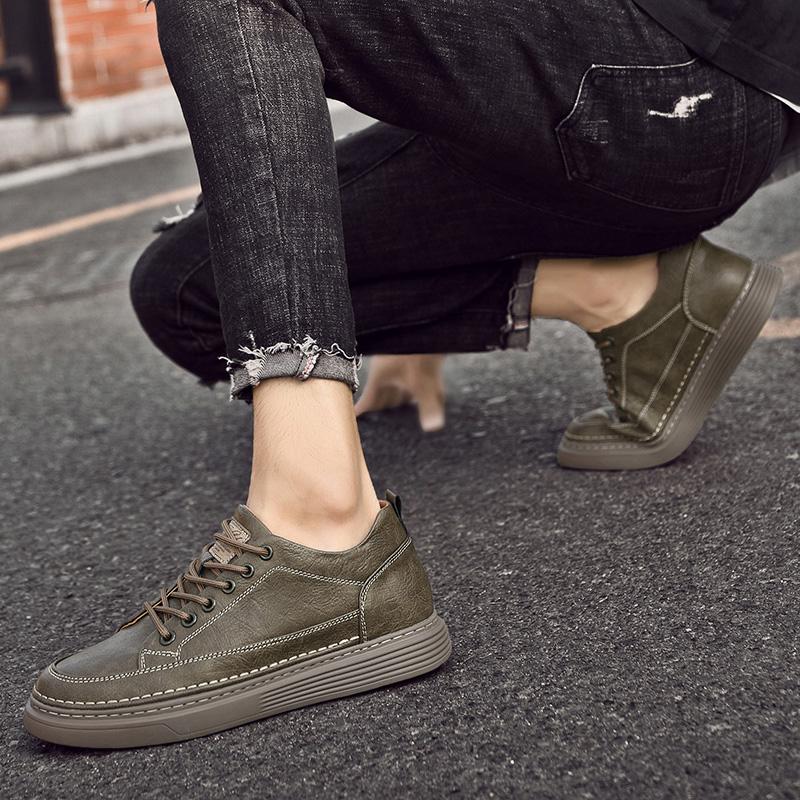 Italian Genuine Leather Casual Shoes Men's Lace Up Oxford Shoes Office Men's Dress Shoes