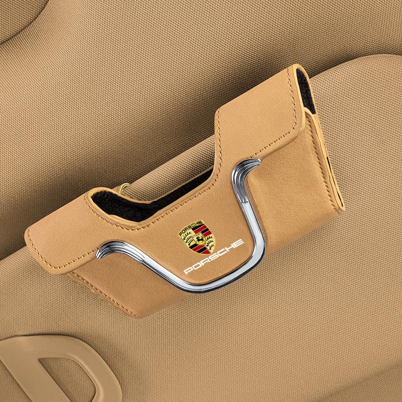 Metal Car Sun Visor Glasses Card Clips For Porsche Cayenne Panamera Macan 911 718 Taycan Boxster Cayman 918 Pajun Accessories FU3