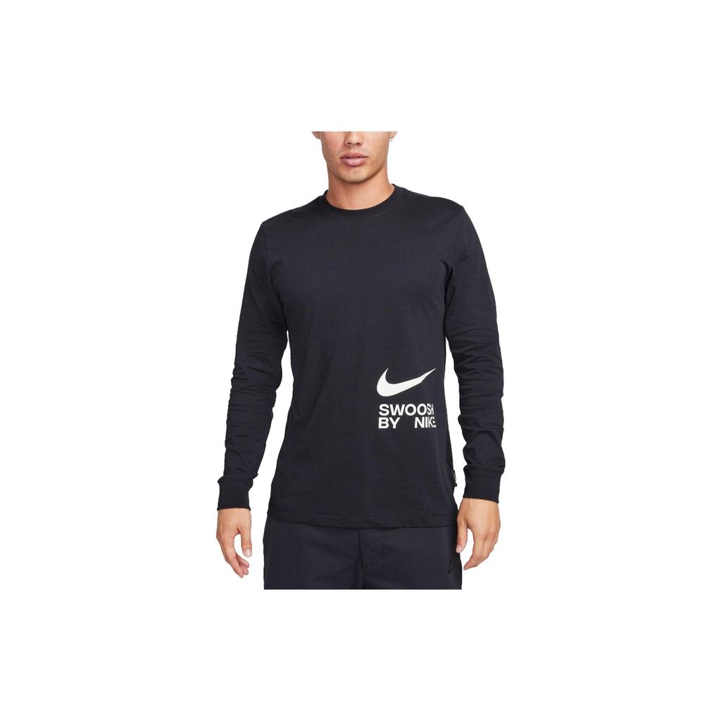 Nike Спортивная футболка с длинным рукавом Swoosh от Nike Черная FJ1120-010