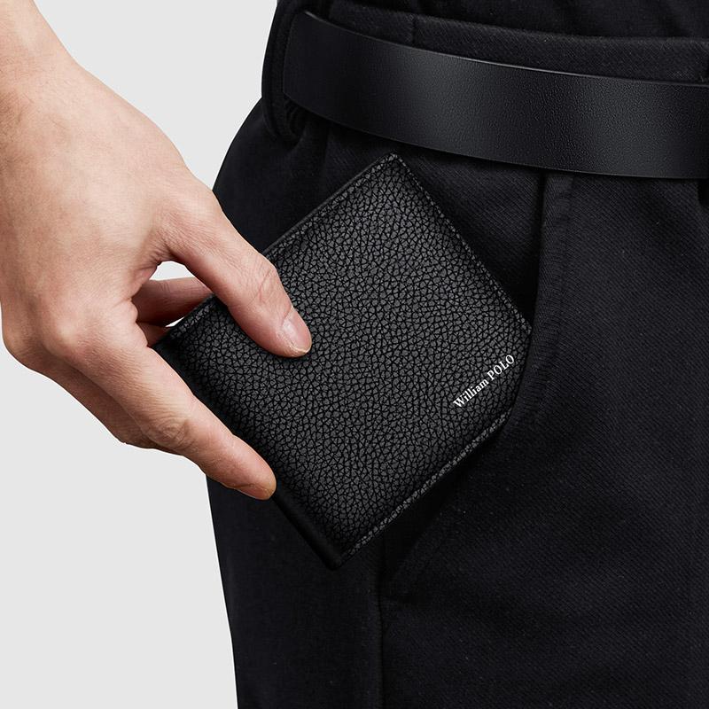 Мужской кошелек WILLIAMPOLO, держатель для удостоверений личности, роскошный брендовый кожаный мужской кошелек, кошелек для карт, мужские кошельки, праздничные подарки P24QB003