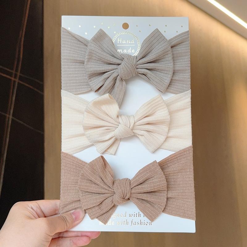 3 шт. Повязки на голову с бантами для маленькой девочки, повязка-тюрбан для новорожденного, аксессуар для волос, детская повязка для волос, уличная повязка на голову для малышей и детей, аксессуары для волос