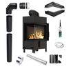 KRATKI LUCY Left Fireplace Insert 12 kW Diameter 200 BLACK Luft Pipe Set