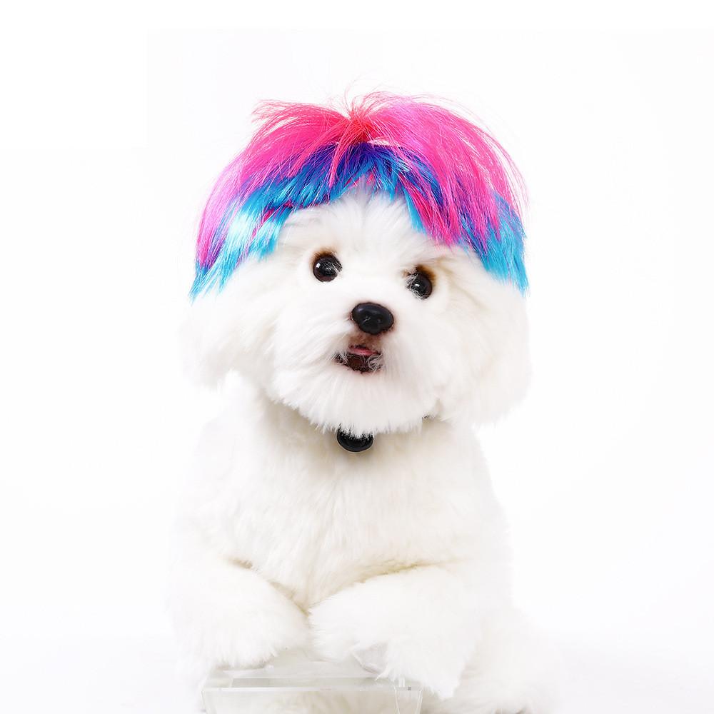 Adorable Pet Wig With Bangs Cute Bob Style For Cats And Dogs In Vibrant Colors