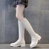 Fashion Elastic Round Toe Ladies Knee High Shaft Shoes Large Size Warm Designer Luxury On Offer Hot Spring Autumn Pu Women's Long Boots