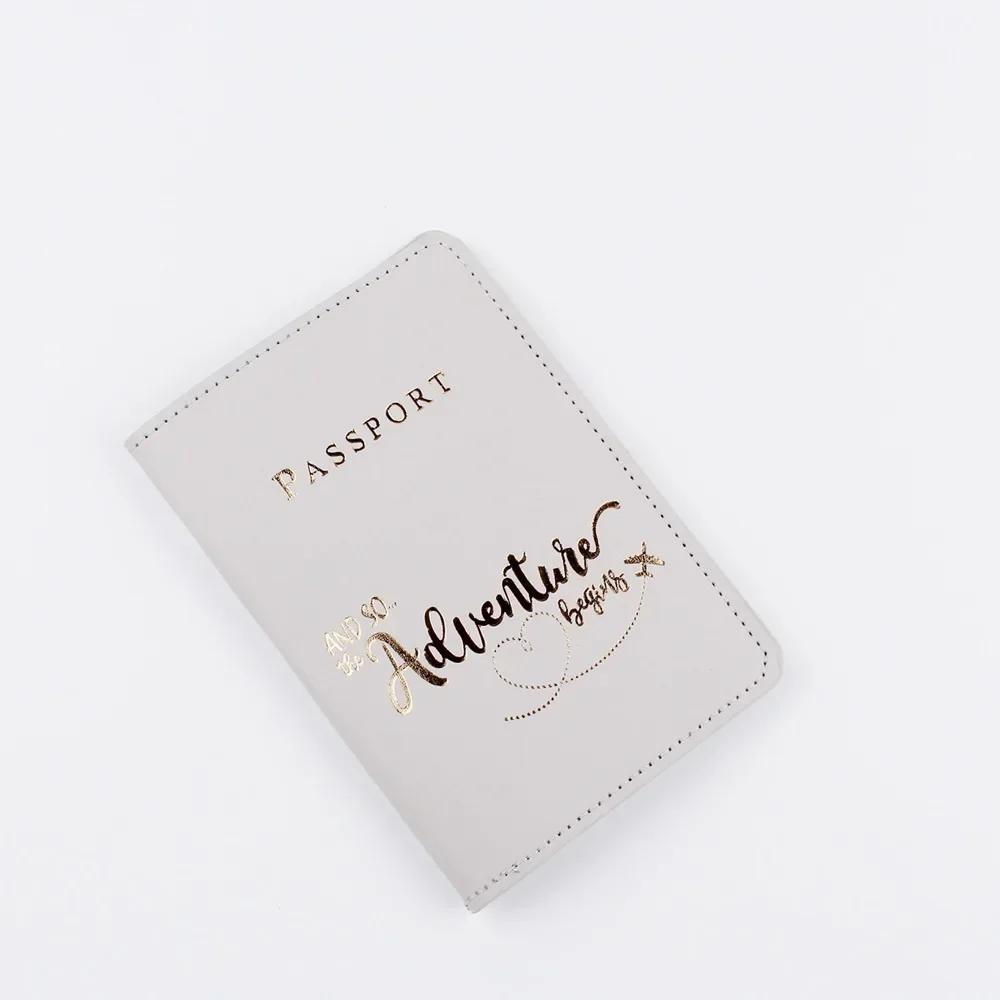 Pu Leather Passport Cover Simple Letter Plane Pattern Men Women Travel Wedding Passport Covers Holder Fashion Wedding Gift