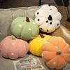 Cute Colorful Polka Dot Pumpkin Pillow Toy For Halloween Decor
