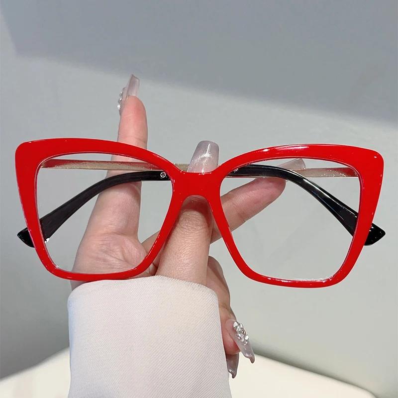 Оверсайз очки «кошачий глаз» женские модные винтажные дизайн блокирующие синий свет оптические оправы трендовый брендовый дизайн очки