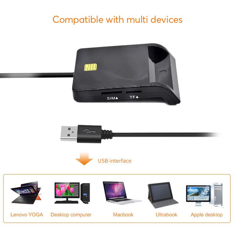 Устройство чтения смарт-карт USB SIM для банковских карт IC/ID EMV TF MMC Кардридеры USB-CCID ISO 7816 для Windows 7