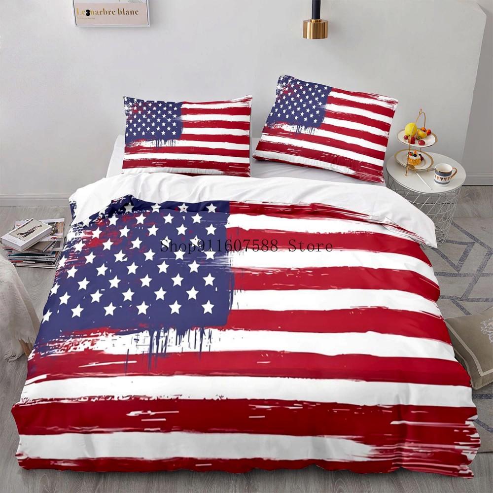 Комплект пододеяльника с национальным флагом размера кинг, креативный комплект постельного белья с американским флагом для подростков и взрослых, пододеяльник из микрофибры, ретро комплекты для кровати