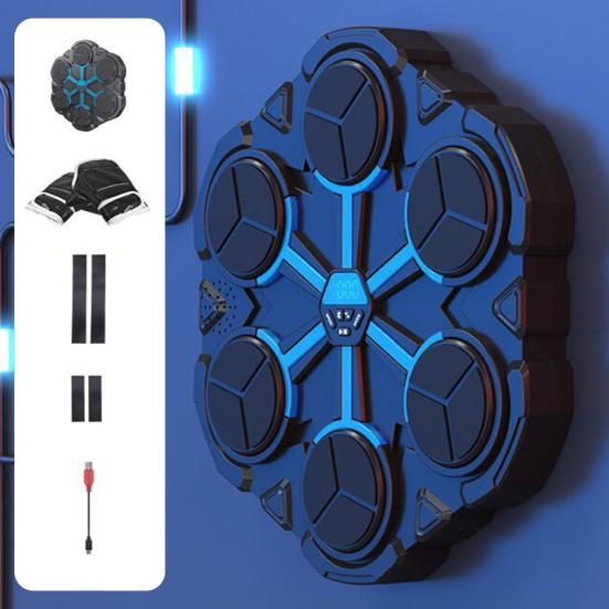 Музыкальный боксерский тренажер настенный, совместимый с Bluetooth, боксерская мишень со светодиодным счетчиком ударов, режимы, регулируемый электронный боксерский тренажер, подушка для отработки ударов