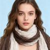 Ladies Shawl Scarf Color-Blocking Pleated Design Versatile Scarf Autumn Winter Outdoors Commuting Long Scarf