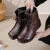 Высококачественная зимняя обувь, женская обувь из натуральной кожи, хлопковые ботинки на плоской подошве, женские повседневные ботильоны с мягкой подошвой, ботинки для мам