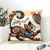 Animal And Natural Floral Prints Pillow Case Cotton Linen Fabric Square Zipper Pillowcase Home Decorative Living Room