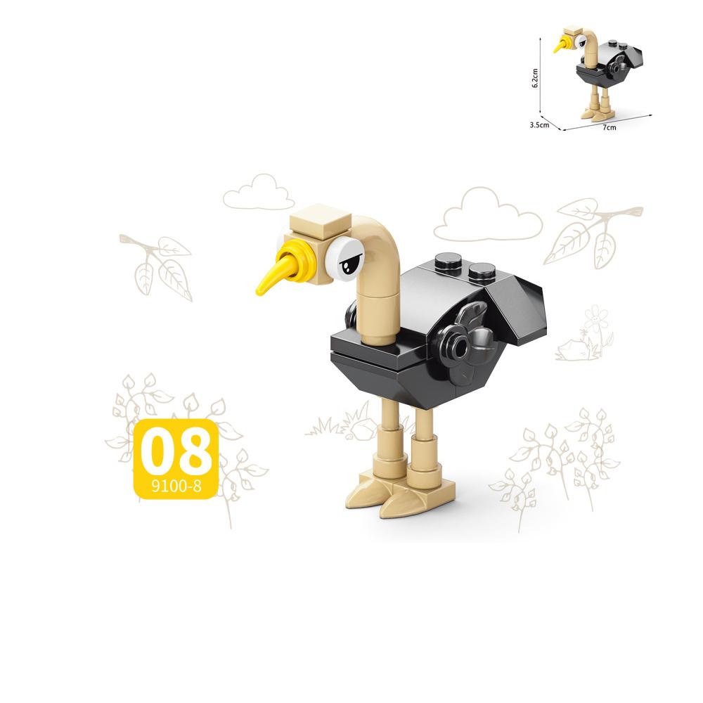 MOC Пазл Животные Строительные блоки Пчела Тигр Лев Жираф Лягушка Крокодилы Лиса Птица Дикий кабан Насекомые Мини DIY Кирпичный конструктор Игрушка Подарок F029