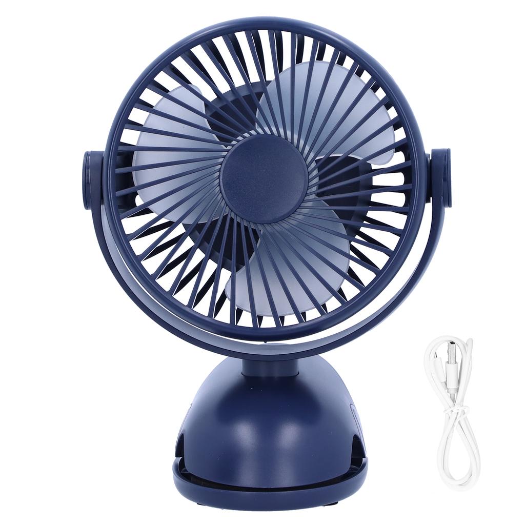 USB Mini Clip Fan Сильный ветер 3 лопасти перезаряжаемый 4 передачи настольный охлаждающий вентилятор CoolerBlue