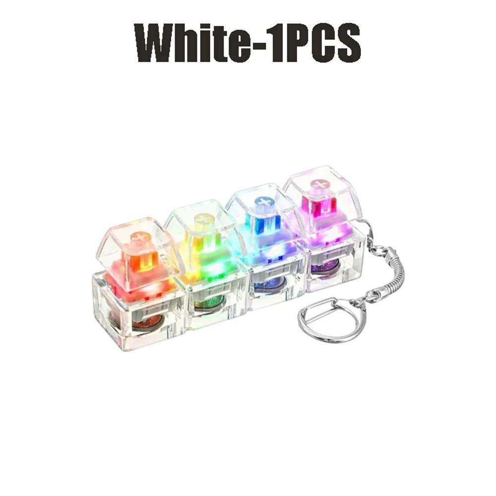 Led Light-Up Keychain Keyboard Clickable Button Fidgeting Plaything For Stress Stress Ease Portable Desk Accessory Office Decor Gift