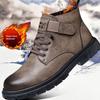 Ботинки Зимние мужские туфли Утепленные флисовые высокие повседневные кожаные туфли Универсальные трендовые деловые туфли для инструментов Теплые хлопковые туфли