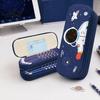 Thick Fabric Pencil Case Astronaut for Kids Large Capacity Space Theme Pouch Stationery Box with Rocket Print Waterproof Canvas Bag Boys Girls