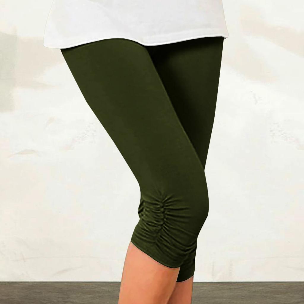 Женские удобные эластичные укороченные плиссированные брюки до бедра