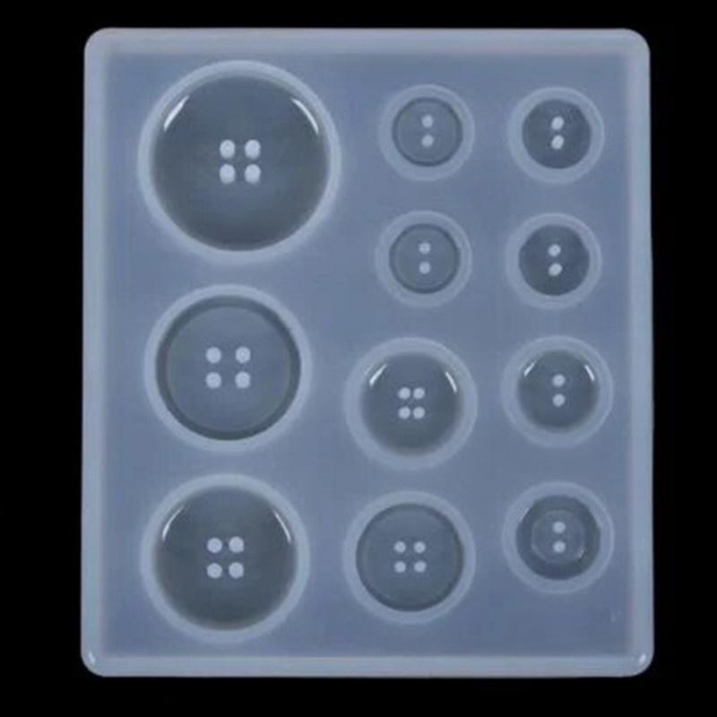 New DIY Silicone Mold Resin Button DIY Handmade Resin Mold with Hole Pendant Button Non-stick Art Mold Decor Cake Baking Tools