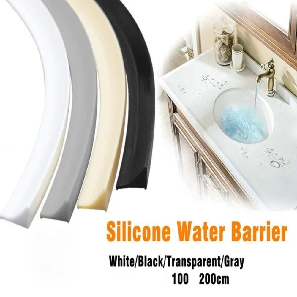 Self-Adhesive Floor Retaining Barrier L-shaped Silicone Water Barrier Shower Barrier Wall Corners