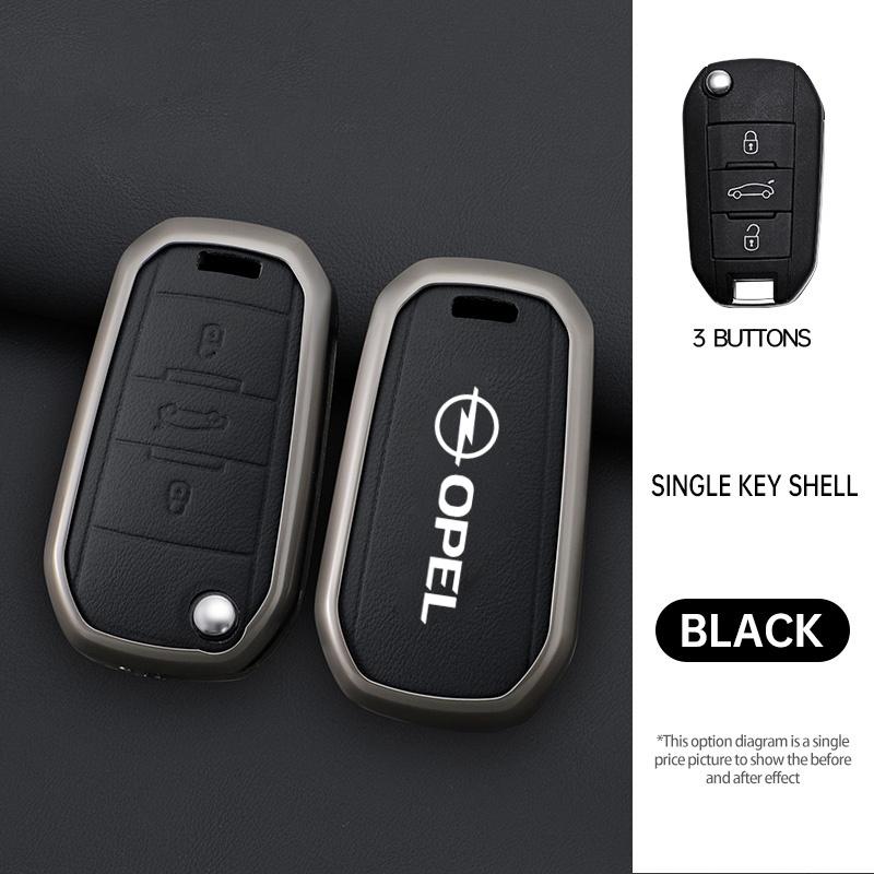 For Opel Mokka Corsa Astra Combo Grandland Insignia 2024 2025 Leather Car Key Case Cover Shell Holder Gift Keychain Accessories QS7