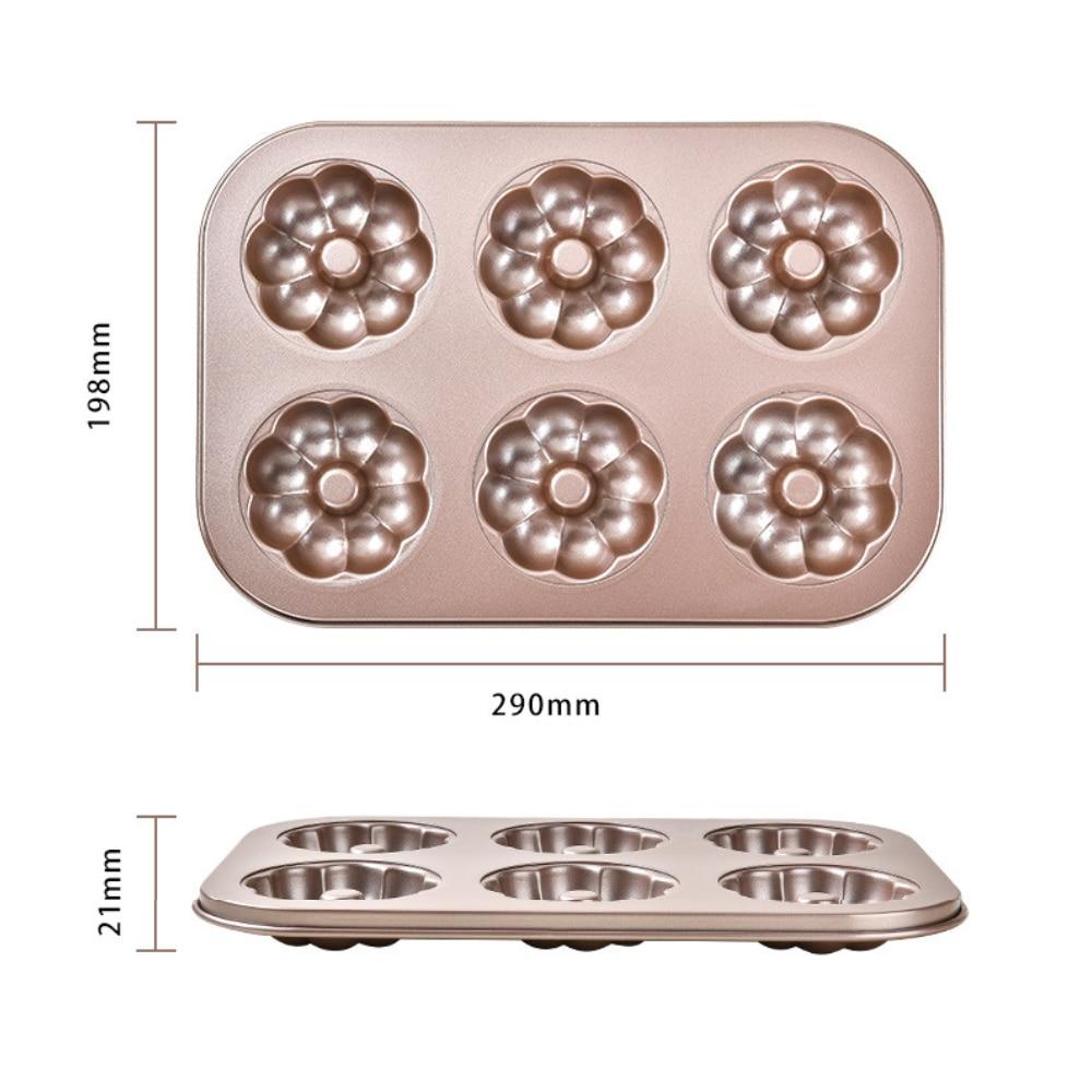 2-Piece Nonstick Baking Mold Set, 6-Cavity Brownie and Donut Pan, 29x19.8x2.1cm