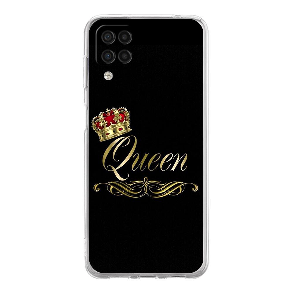 Phone Case for Samsung A13 A15 A25 A51 A71 A21S A11 A31 A52 A41 A23 A53 A73 A32 5G A03S A05s Cover Couple Style Crown King Queen