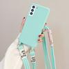 Чехол-ремешок через плечо для Samsung Galaxy A16 A36 A17 A55 A35 S24 FE S25 S26 Ultra, однотонный, силиконовый, мягкий