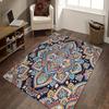 Bohemia Style Area Rug Non-slip Floor Mat for Living Room Bedroom Ethnic Floral Pattern Carpet for Bedroom Bathroom Floor Mat