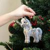Рождественские 2D акриловые подвески в виде лошадей, елочные подвесные украшения, декор, подвеска-шарм на зеркало заднего вида автомобиля, подарок на новогоднюю вечеринку
